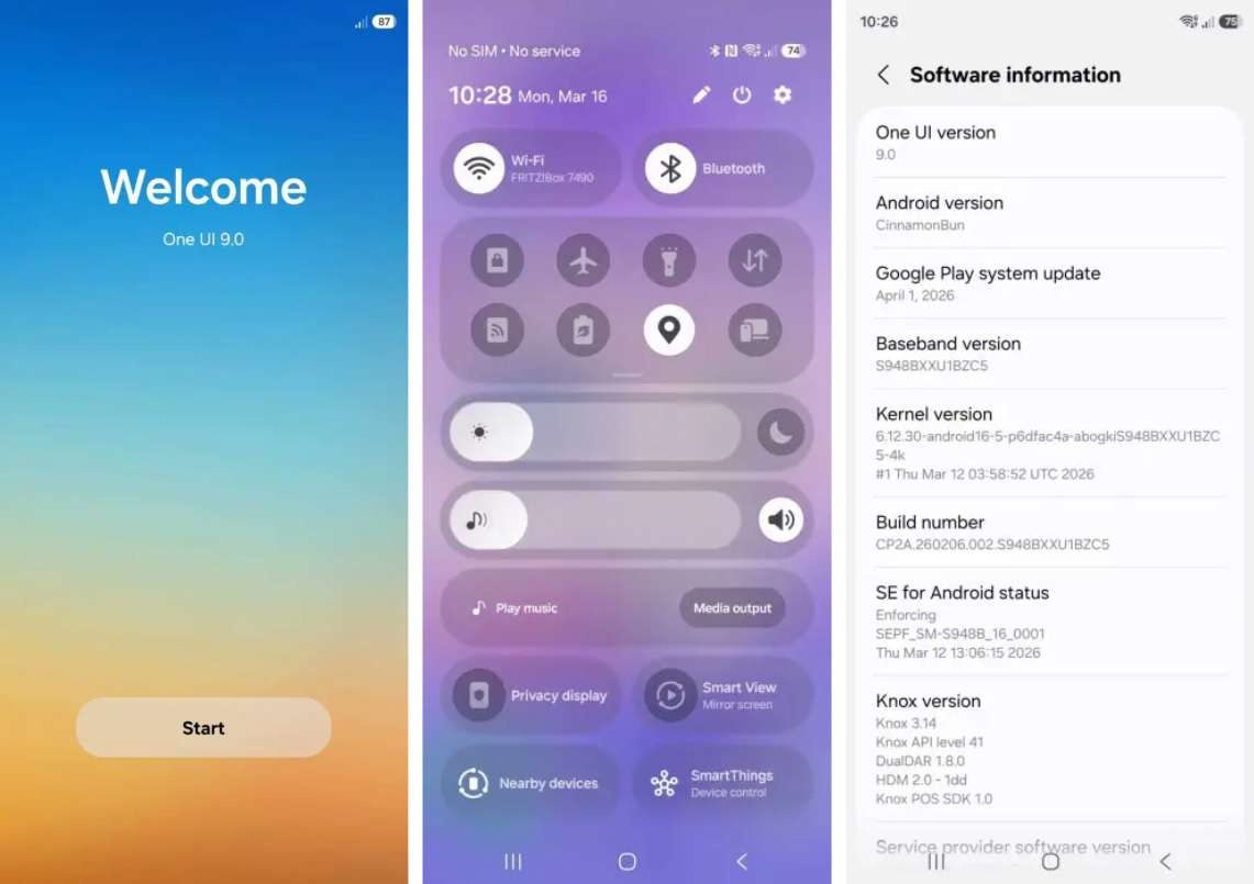 Aggiornamento Samsung One UI 9