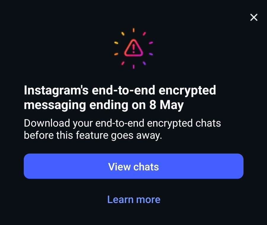 Instagram messaggi stop crittografia end to end Instagram messaggi stop crittografia end to end