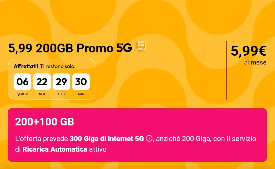 Offerta Kena 5,99 200GB Promo 5G Offerta Kena 5,99 200GB Promo 5G