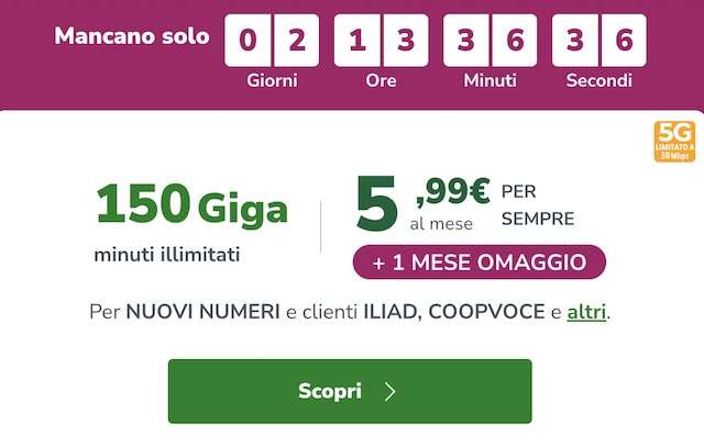 very mobile 5,99 offerta