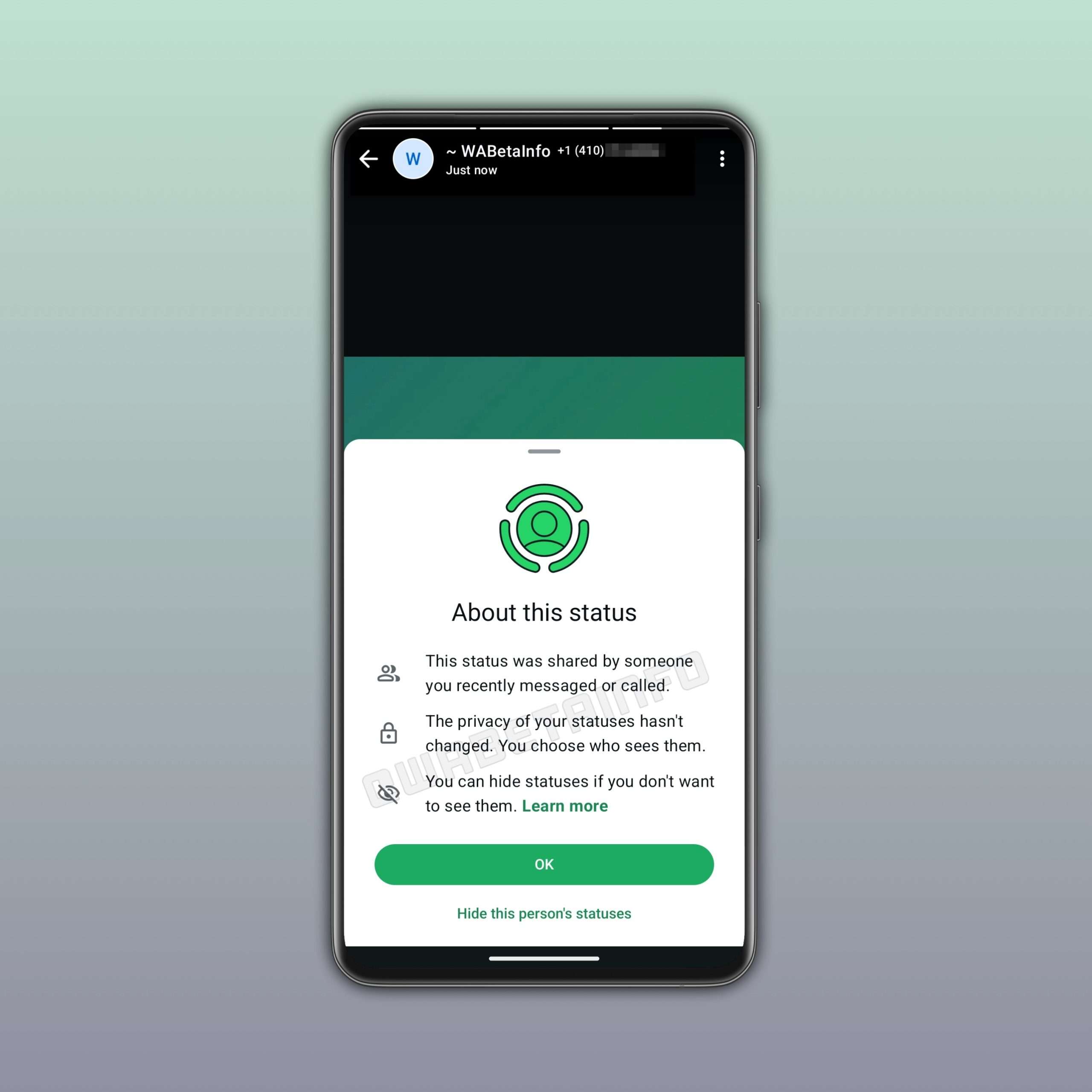 Aggiornamento stato WhatsApp numeri sconosciuti