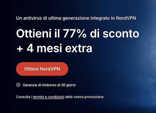 nordvpn sconto 77 per cento