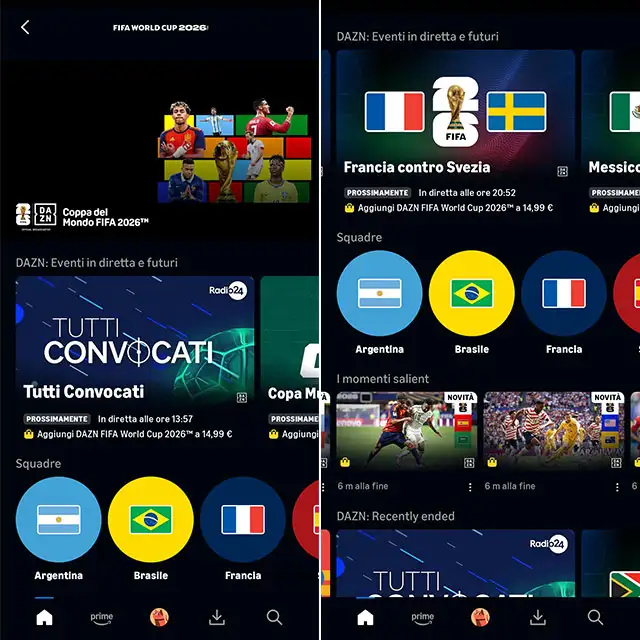 Il canale di DAZN su Prime Video per vedere i mondiali