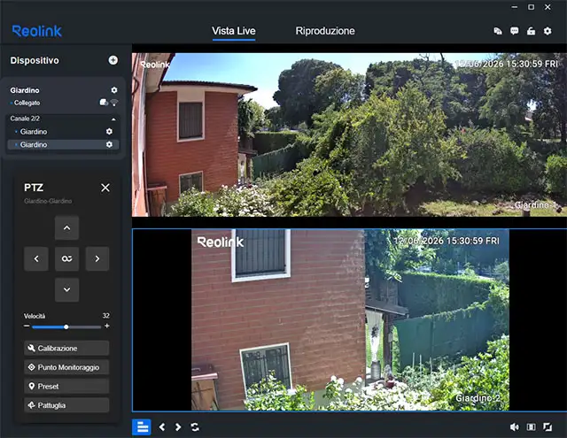 Il software desktop di Reolink per controllare la telecamera da computer