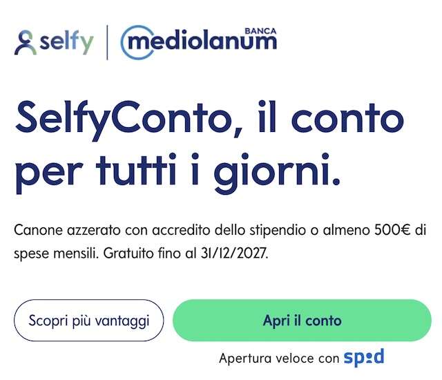 selfyconto banca mediolanum