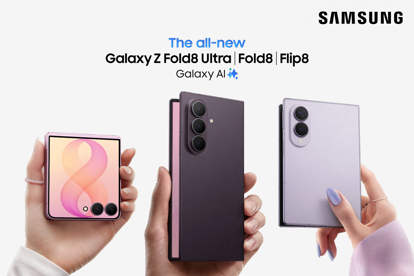 1.Samsung Galaxy Z Fold8 Ultra, Fold8, and Flip8_KV_Family