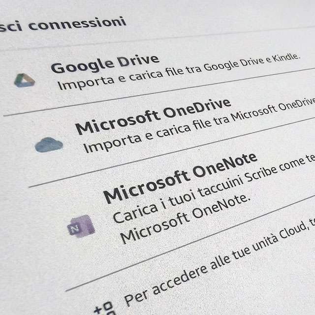 C'è l'integrazione con Google Drive oltre che con OneDrive e OneNote di Microsoft