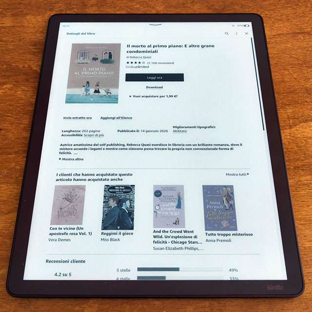 L'interfaccia è quella pulita e minimalista della famiglia Kindle