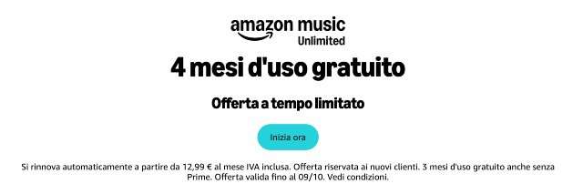 Amazon Music Unlimited 4 mesi