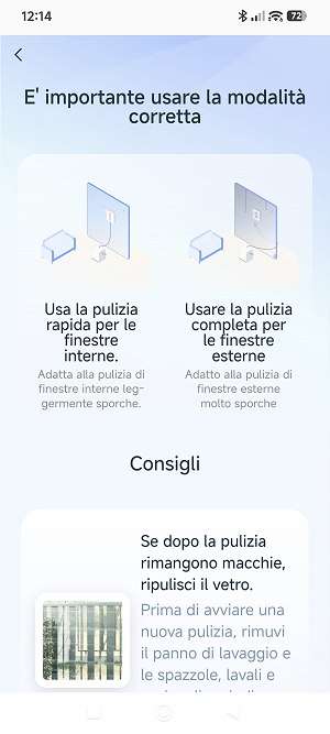 Scelta modalità pulizia finestre e vetrate