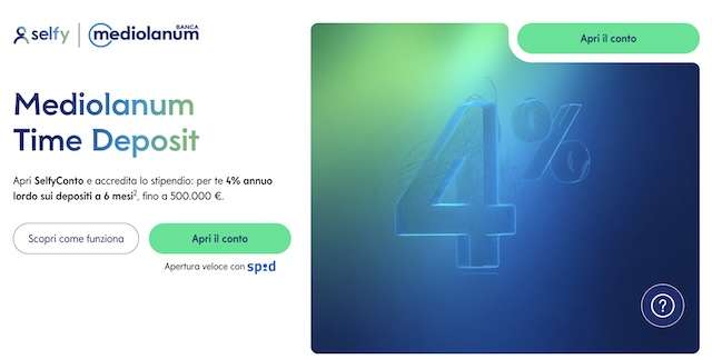 mediolanum time deposit offerta