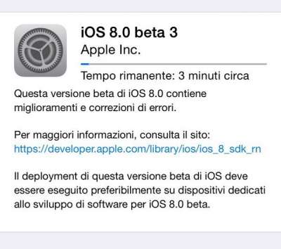 Apple iOS8 beta 3