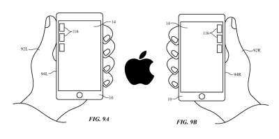 Apple - brevetto per modificare la UI in base all'impugnatura