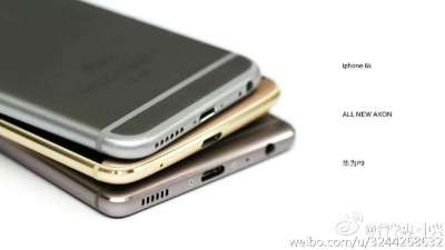 ZTE Axon 2 in mezzo ad iPhone 6s e Huawei P9