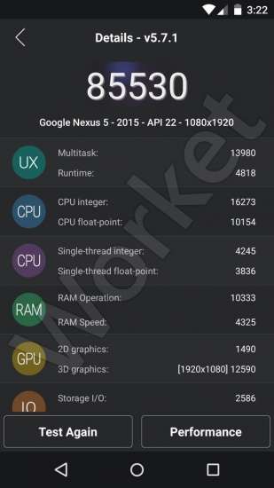 Benchmark Nexus 5 (2015)
