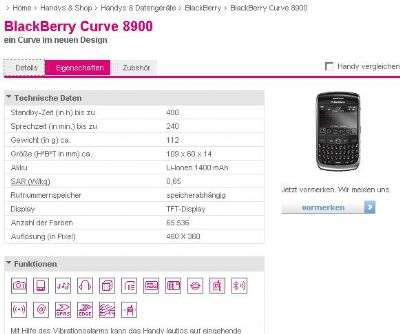 BlackBerry Curve 8900