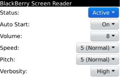 BlackBerry Screen Reader