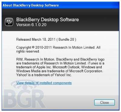 Blackberry Desktop Manager 6.1