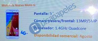 Nuovo Moto G ad agosto in commercio?