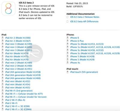 Compatibilità iOS 8.3
