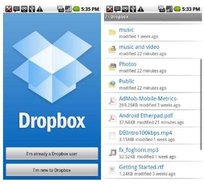 Dropbox per Android