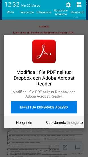 Dropbox invita ad aggiornare l'app