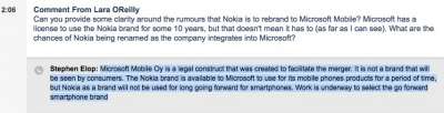 Elop Nokia brand