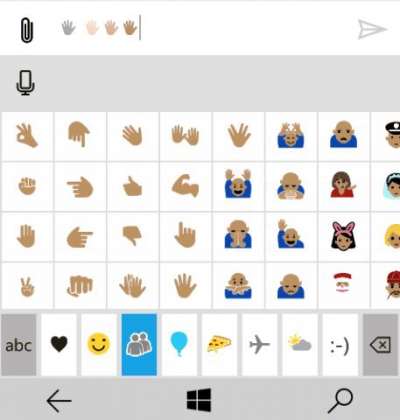 Emoji Windows 10 Mobile 10549