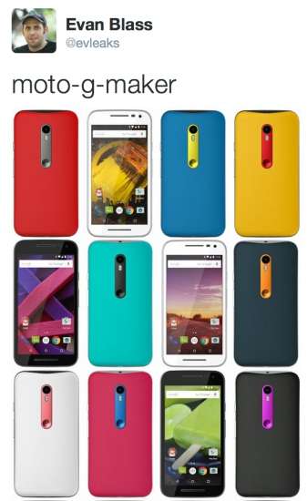 Il tweet di Evan Blass su Moto G 2015