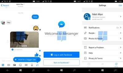 Facebook Messenger per Windows 10 Mobile