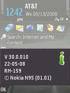 Firmware update per Nokia N95 8G