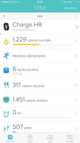 L'app Fitbit per il Charge HR