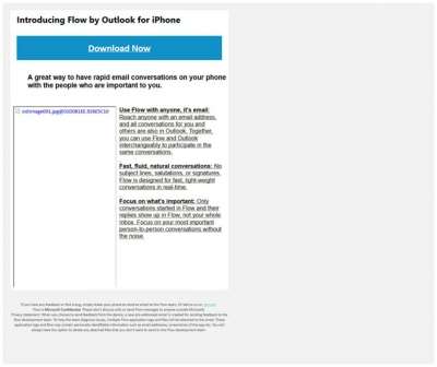 La pagina che svela Flow di Microsoft