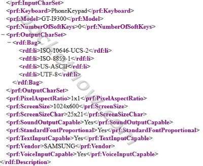 Galaxy S III UAProf