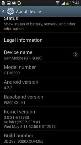 Galaxy SIII leaked 4.2.2