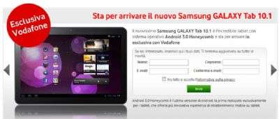 Galaxy Tab 10.1 con Vodafone