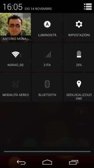 LG Google Nexus 5: centro notifiche