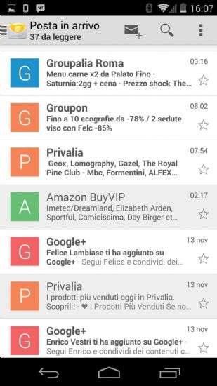 LG Google Nexus 5: email