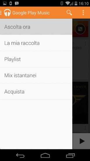 LG Google Nexus 5: google play music
