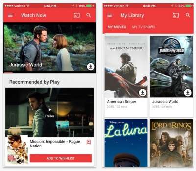 L'app Google Play Movies & TV