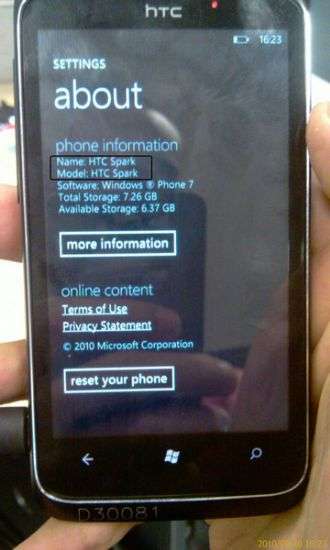 HTC Mondrian, HTC Spark