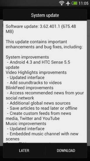 HTC One 4.3