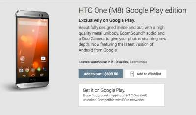 HTC One M8 Google Play Edition