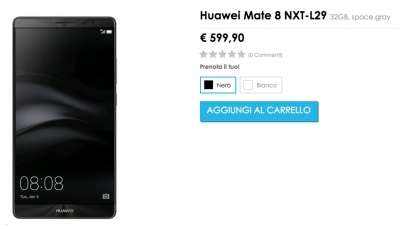 Huawei Mate 8 su vMall Italia
