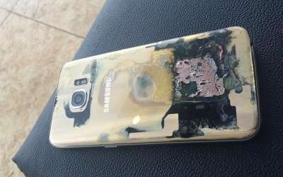 Il Samsung Galaxy S7 che ha preso fuoco