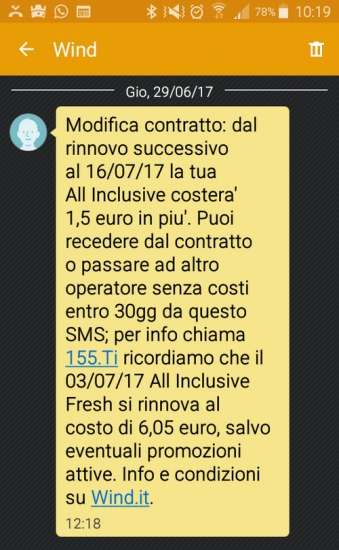Il messaggio di Wind