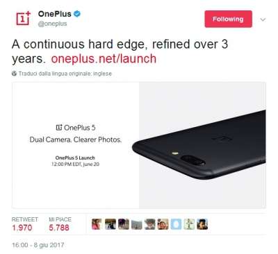 Il teaser del OnePlus 5