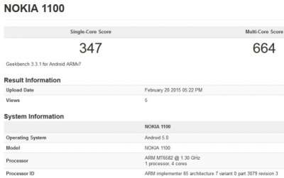 Il test Geekbench del 'nuovo' Nokia 1100