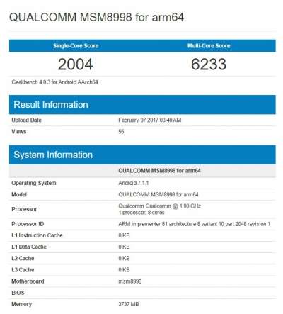 Il test su Geekbench