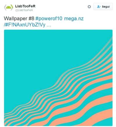 Il tweet che mette a disposizione i 4 sfondi